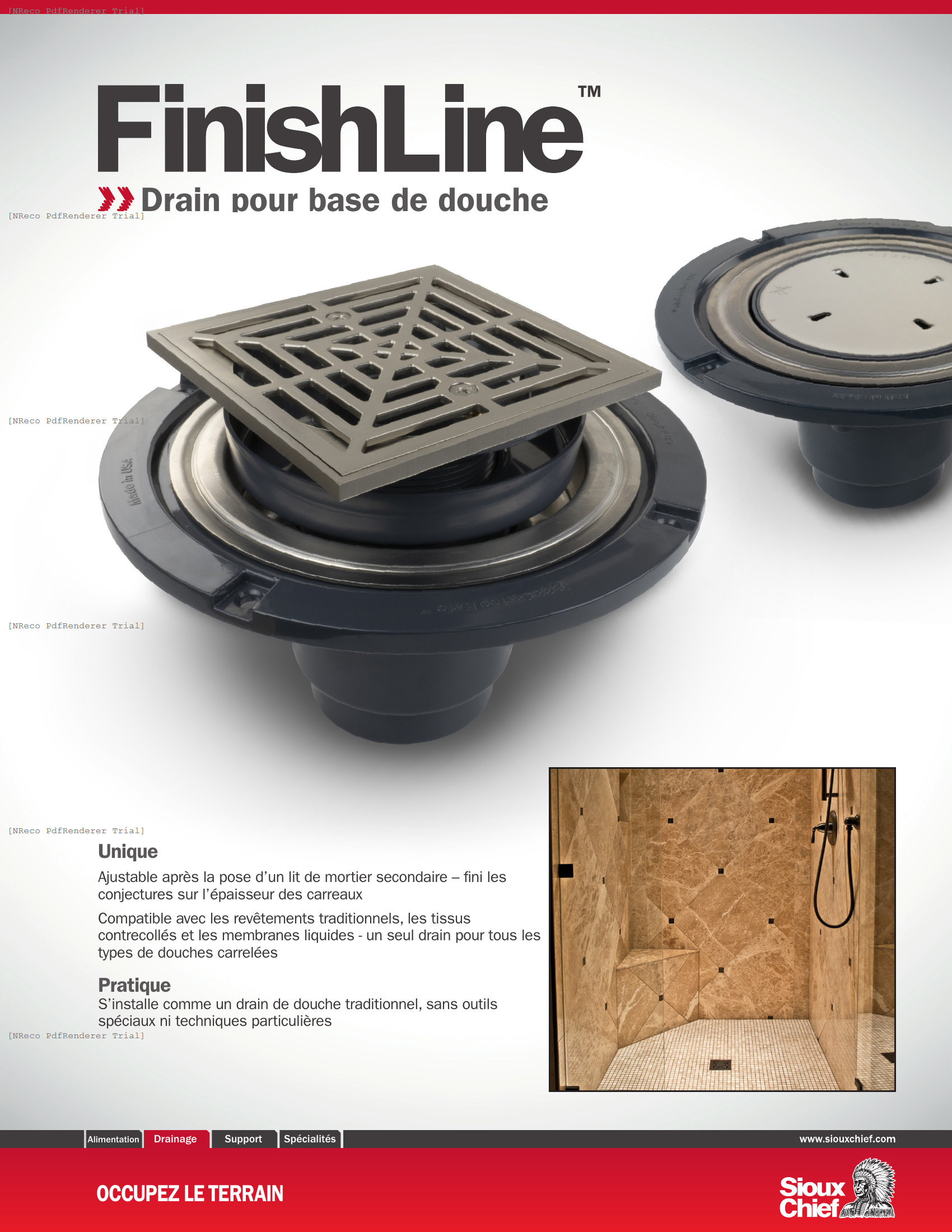 FINISHLINE SHOWER PAN DRAIN - BROCHURE_FRENCH.PDF Brochure Document
